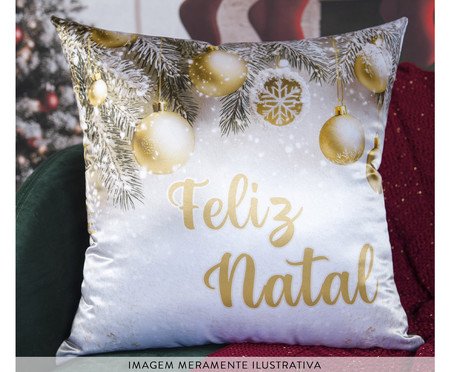 Almofada Natalina Feliz Natal Branca | Westwing