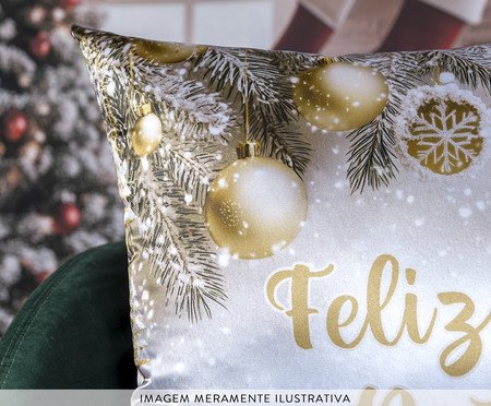 Almofada Natalina Feliz Natal Branca | Westwing