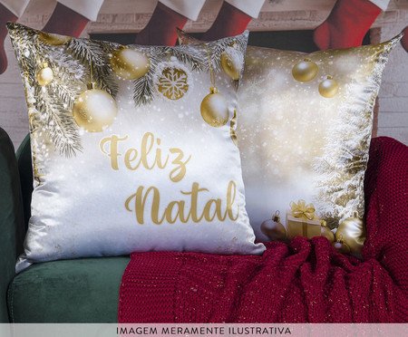 Almofada Natalina Feliz Natal Branca | Westwing