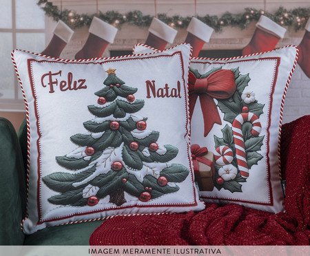 Almofada Natalina Feliz Natal Árvore | Westwing