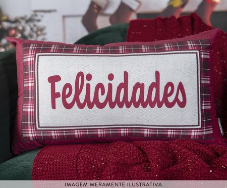 Almofada Natalina Felicidades Xadrez | Westwing