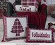 Almofada Natalina Felicidades Xadrez, red | WestwingNow