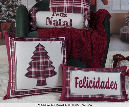 Almofada Natalina Felicidades Xadrez | Westwing