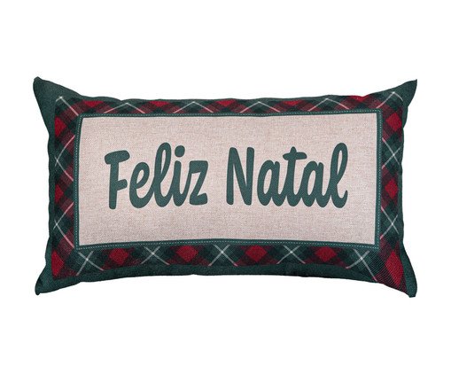 Almofada Natalina Feliz Natal Xadrez Verde, green | WestwingNow