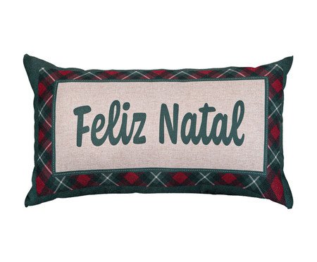 Almofada Natalina Feliz Natal Xadrez Verde | Westwing