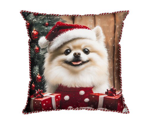 Almofada Natalina Dog Spitz, multicolor | WestwingNow