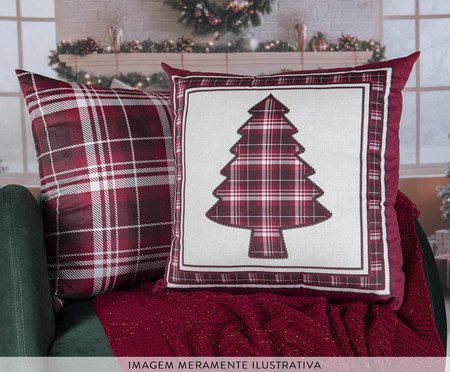 Almofada Natalina Árvore de Natal Xadrez | Westwing
