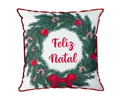 Almofada Natalina Feliz Natal Quadrada, red | WestwingNow