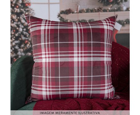 Almofada Natalina Xadrez Vermelho e Branco | Westwing