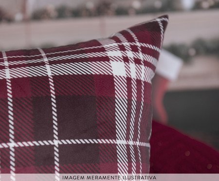 Almofada Natalina Xadrez Vermelho e Branco | Westwing
