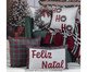Almofada Natalina Feliz Natal Xadrez, red | WestwingNow