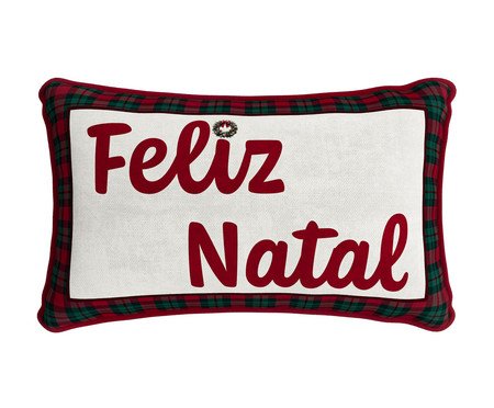 Almofada Natalina Feliz Natal Xadrez | Westwing