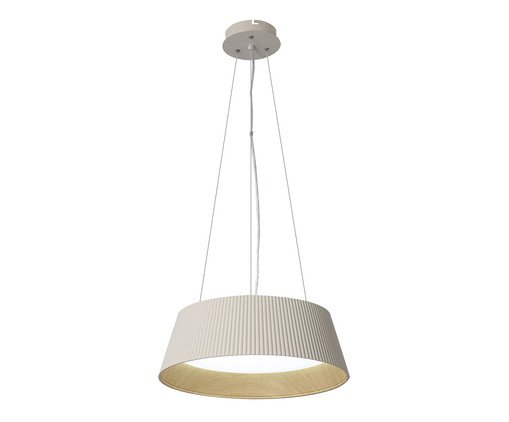 Pendente Muffin Tuya Com Controle Remoto Fendi e Madeira Bivolt, Off White | WestwingNow
