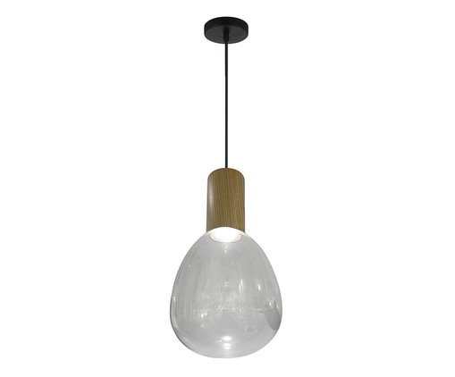 Pendente Bulle Madeira Bivolt, transparent | WestwingNow