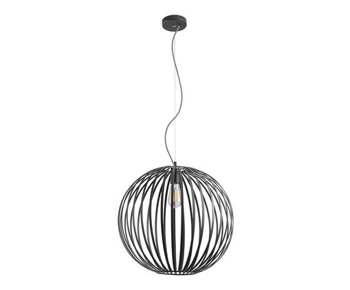Pendente Globe Metal Preto Cabo Preto e Branco Bivolt, black | WestwingNow