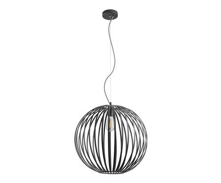 Pendente Globe Metal Preto Cabo Preto e Branco Bivolt | Westwing