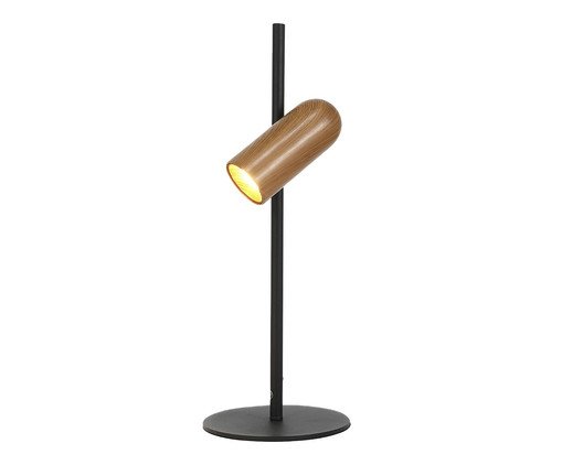 Abajur Onna Preto e Madeira Bivolt, black | WestwingNow