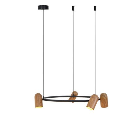 Pendente Onna Preto e Madeira Bivolt | Westwing