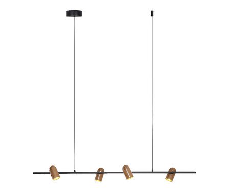 Pendente Onna Preto e Madeira Bivolt | Westwing