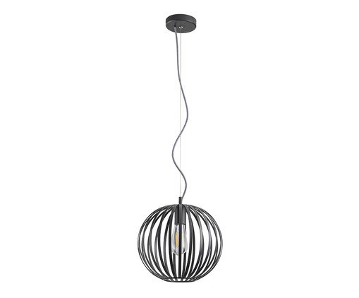 Pendente Globe Metal Preto Cabo Preto e Branco Bivolt, black | WestwingNow