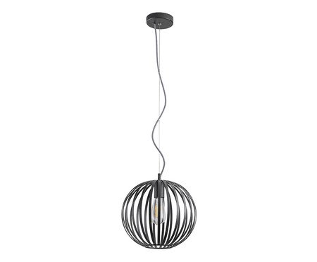 Pendente Globe Metal Preto Cabo Preto e Branco Bivolt | Westwing