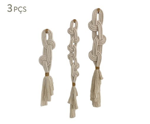 Trio de Adornos Curve, Chain & Style - Cru, Raw | WestwingNow