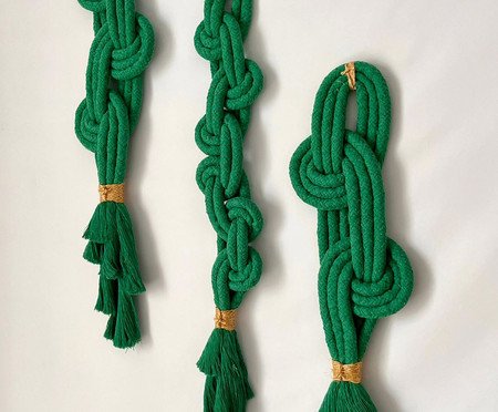 Trio de Adornos Curve, Chain & Style - Verde Bandeira | Westwing