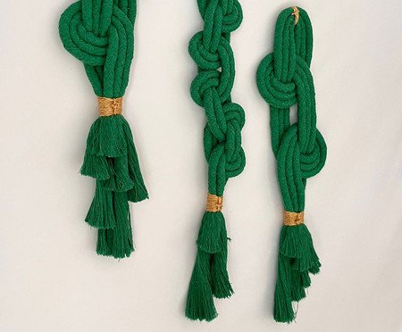 Trio de Adornos Curve, Chain & Style - Verde Bandeira | Westwing