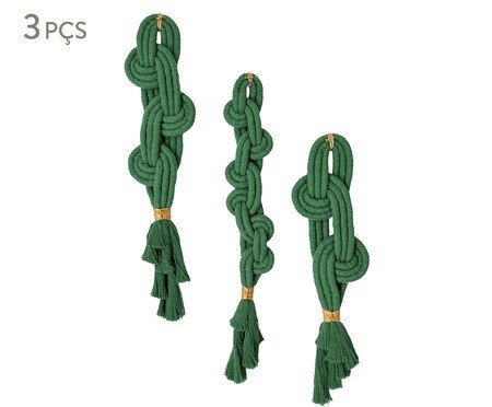 Trio de Adornos Curve, Chain & Style - Verde Bandeira | Westwing