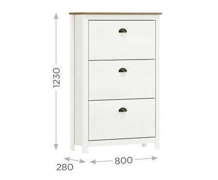 Sapateira Bold Branco/Freijó | Westwing