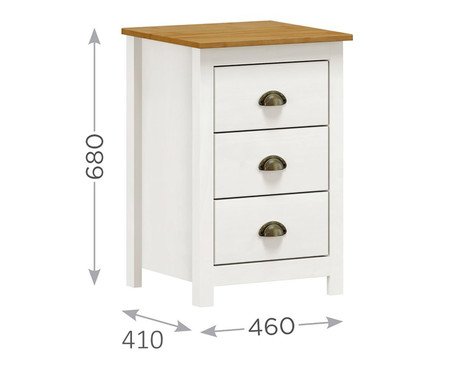 Mesa De Cabeceira Heritage Branco/Freijó | Westwing
