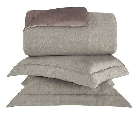 Jogo de Cobre-Leito Bud Vision Orion Estampado Chumbo e Bordô 300 fios | Westwing