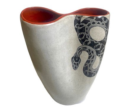 Vaso Infinito Snake Cerâmica Bege | Westwing
