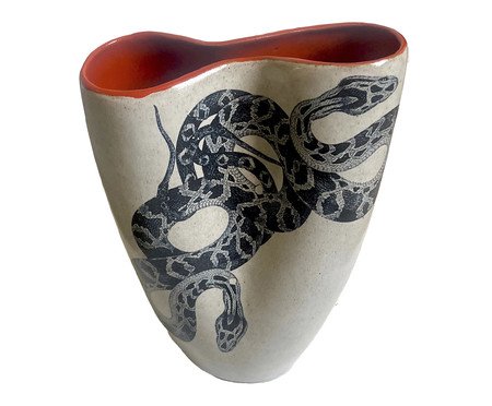 Vaso Infinito Snake Cerâmica Bege | Westwing