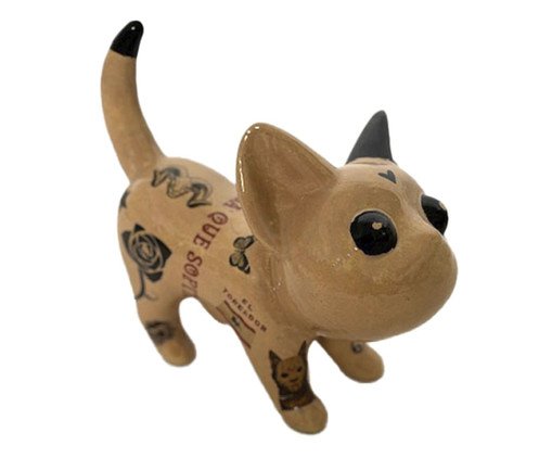 Adorno Gato Inked Miau Olé Bege, beige | WestwingNow