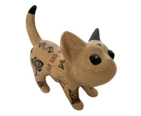 Adorno Gato Inked Miau Olé Bege | Westwing