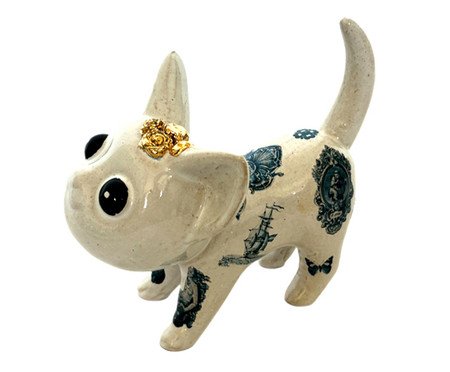 Adorno Gato Inked Miau Pois Pois Bege | Westwing