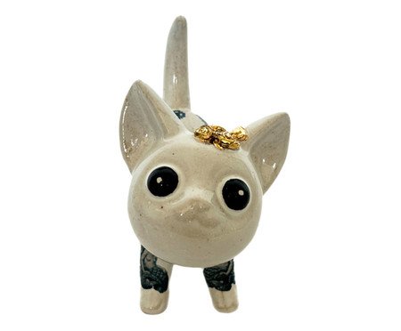 Adorno Gato Inked Miau Pois Pois Bege | Westwing