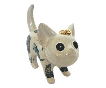 Adorno Gato Inked Miau Pois Pois Bege | Westwing