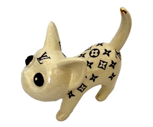 Adorno Gato Inked Miau Louis Vuitton Bege, beige | WestwingNow