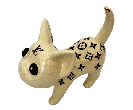 Adorno Gato Inked Miau Louis Vuitton Bege | Westwing