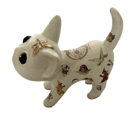 Adorno Gato Inked Miau Romance Bege | Westwing