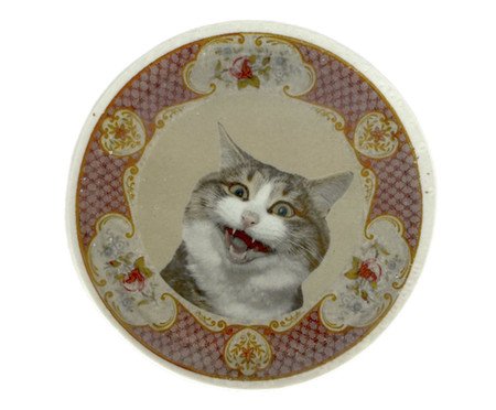 Adorno Prato Médio Stampa Miau Bege | Westwing