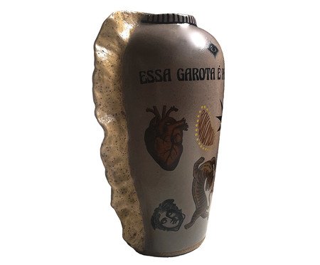Vaso Ânfora Guelras Cerâmica Cinza | Westwing