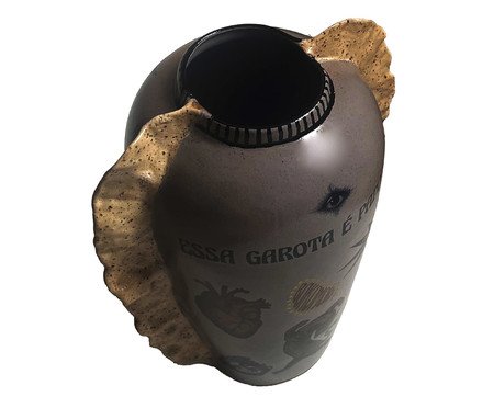 Vaso Ânfora Guelras Cerâmica Cinza | Westwing
