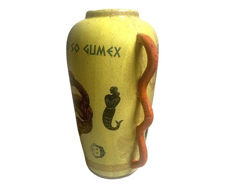 Vaso Ânfora Medusa Cerâmica Amarelo | Westwing