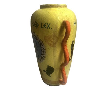 Vaso Ânfora Medusa Cerâmica Amarelo | Westwing