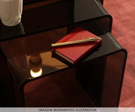 Jogo de 3 Mesas Laterais Auri Fumê | Westwing