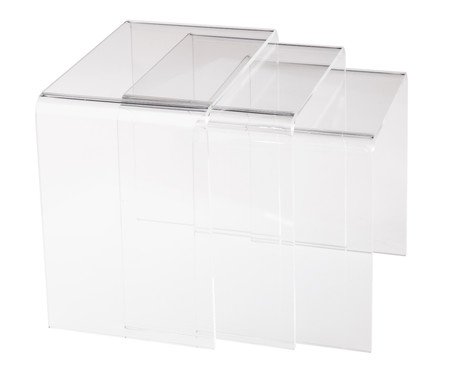 Jogo de 3 Mesas Laterais Noa Transparente | Westwing