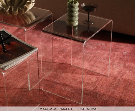 Jogo de 3 Mesas Laterais Noa Transparente | Westwing